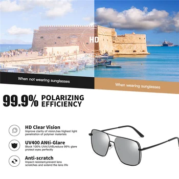Kvadratni sončna Očala Moških Polarizirana z Photochromic za Vožnjo Retro Klasična Očala za Sonce 2020 zonnebril heren gafas de tako hombre 2