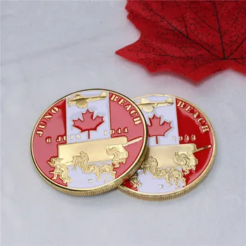 Lepo Kanadski spominek za zbiranje Kanada pehotne divizije WW2 Dan D Juno Beach pozlačeni kovanec Kanada priložnostnih kovancev 1