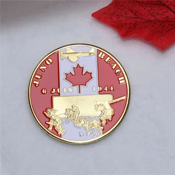Lepo Kanadski spominek za zbiranje Kanada pehotne divizije WW2 Dan D Juno Beach pozlačeni kovanec Kanada priložnostnih kovancev 2