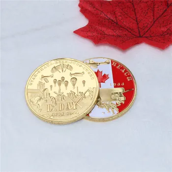 Lepo Kanadski spominek za zbiranje Kanada pehotne divizije WW2 Dan D Juno Beach pozlačeni kovanec Kanada priložnostnih kovancev 3