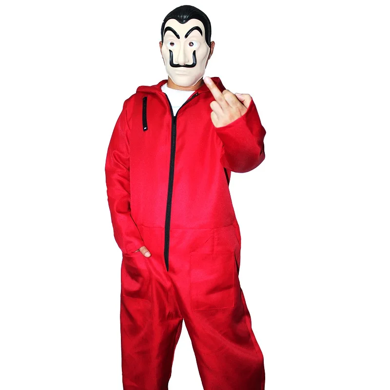 Film LACASA DE PAPEL Cosplay Kostum Rdeča Obleka, Hooded Salvador Dalí Kostum Denar Heist Hiša iz Papirja Halloween Party 1