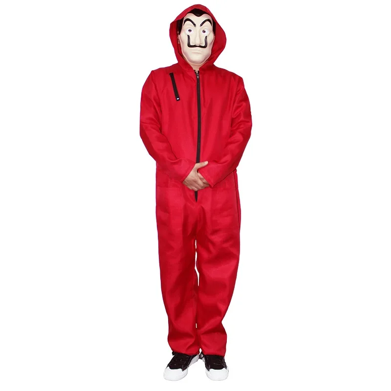 Film LACASA DE PAPEL Cosplay Kostum Rdeča Obleka, Hooded Salvador Dalí Kostum Denar Heist Hiša iz Papirja Halloween Party 3