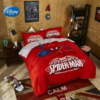 Rdeča Spiderman Posteljnine Komplet za Otroke Tolažnik Rjuhe Prevleke Pillowcases Spalnica Dekor Dvojno Kraljica Pillowcases za Fante Doma Dekor 20245