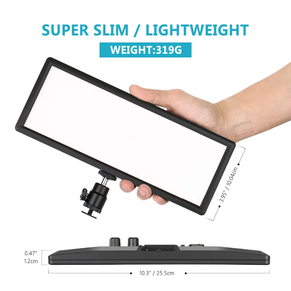Neewer Super Slim Bi-color Zatemniti LED Video Luč z LCD Zaslonom-Ultra High Power Na Fotoaparat z LED Panel 3200K-5600K za Fotografijo 2