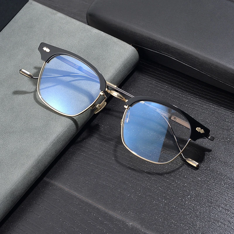 Korejska Znamka, Design Titana Acetat Eye Glasses Moških Kvadratnih Optična Očala Okvir Ženske Kratkovidnost Recept Za Očala West 4