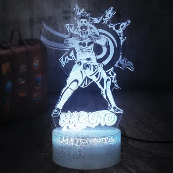 Naruto Uzumaki Japonski Anime Naruto 3D LED Optična Iluzija Noč Svetlobo Daljinskega upravljalnika namizne Svetilke Božič svetilke Fantje Fant Igrače 3
