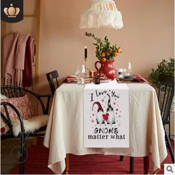 Valentine Gnome Ljubezen Namizni Tekač Božič Hotel Poročni Večerji Tabela Doma Dekoracijo 1