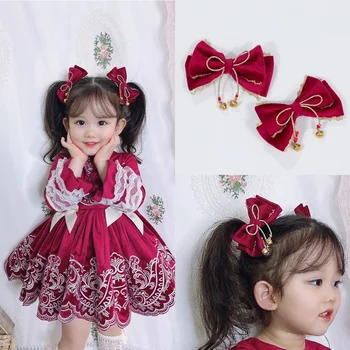 Po meri Lolita Obleko španski Otroci Obleko Rdeče Baby Dekleta Rojstni dan, Poroko, Stranka Obleko Novo Leto Oblačila Otroci Obleke za Dekleta 2