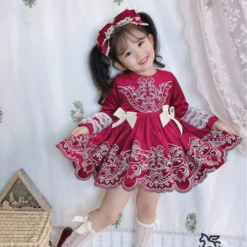 Po meri Lolita Obleko španski Otroci Obleko Rdeče Baby Dekleta Rojstni dan, Poroko, Stranka Obleko Novo Leto Oblačila Otroci Obleke za Dekleta 3