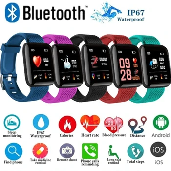 Bluetooth IP67 Fitnes Sledilci Smartwatch Za Spremljanje Srčnega utripa In Spanja Odkrivanje Šport ura Za Moške In Ženske dropship 1