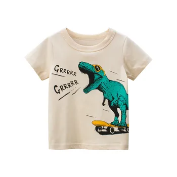 Otroška T-Shirt Otrok za Fante, Dekleta Bombaž, Kratke Rokave Poletnih Oblačil, Risanka dinozaver Tiskanja Vrhovi Obleka Kratka 208