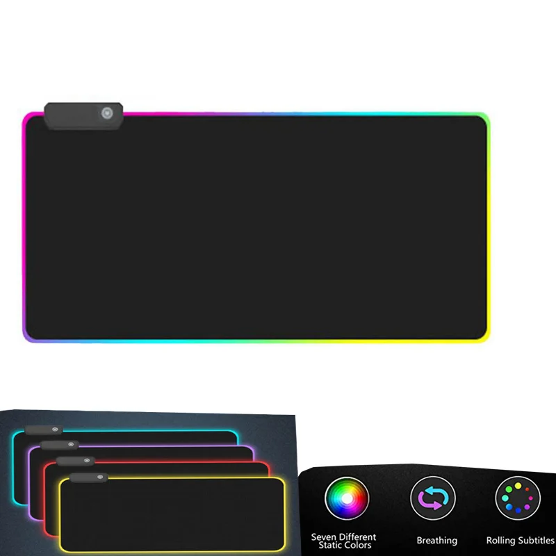 Novo Gaming Mouse Pad LED RGB Svetlobe 8 Razsvetljavo Načini Žareč Mat nedrsečo Gumijasto Dno Krpo Tipke Na tipkovnici 2
