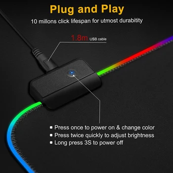 Novo Gaming Mouse Pad LED RGB Svetlobe 8 Razsvetljavo Načini Žareč Mat nedrsečo Gumijasto Dno Krpo Tipke Na tipkovnici 0
