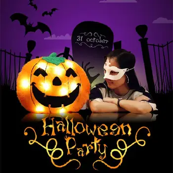Ustvarjalne Halloween Buče Blazino ,Svetlobna +Music Smešno Plišastih Igrač Lutka PP Bombaž, ki je Napolnjena z Srčkan Plišastih Blazine Festival Darilo 2108