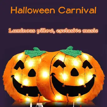 Ustvarjalne Halloween Buče Blazino ,Svetlobna +Music Smešno Plišastih Igrač Lutka PP Bombaž, ki je Napolnjena z Srčkan Plišastih Blazine Festival Darilo 1