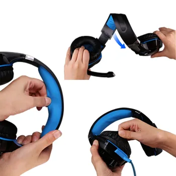 KOTION VSAK Gaming Slušalke Igra Headphhones 3,5 mm Slušalke Igralec Stereo bas Slušalke Z Mikrofonom, Led Za Računalnik PC 1