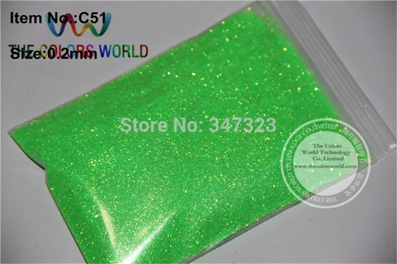 TCH1739 debelo 0,2 mm 008 velikost Shinning Neon Rainbown Mavrična Zelene Barve, fine Bleščice v Prahu 0