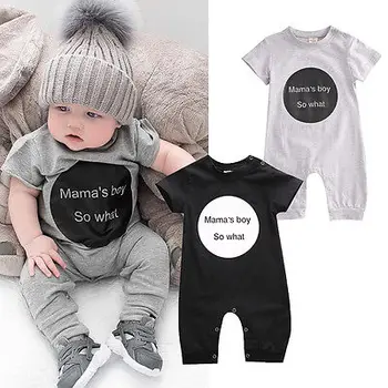 Citgeett otroška oblačila baby boy oblačila baby dekle, Mama je Fant Kratkimi rokavi dojenček Romper plezanje oblačila, ki novorojenčka 2
