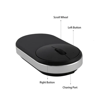 Brezžična Računalniška Miška Optični Tiho Polnjenje USB 3D Mause BT 3.0 3 Način Neslišno PC Urad Miške Za Xiaomi Mac 1