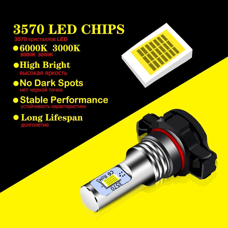 IJDM H16 5202 LED Luči za Meglo Žarnice Izredno Svetle COB LED Čipov Za Chevrolet Colorado Silverado 1500 GMC Canyon meglenki 5