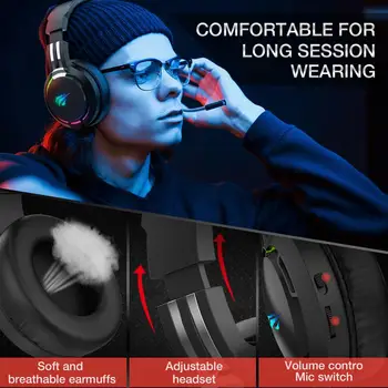 Havit Slušalke Stojala za Stereo Slušalke z RGB Backlit Za PC Gamer Slušalke-Imetnik nedrsečo Podlago 2 USB Slušalke Obešalnik 3