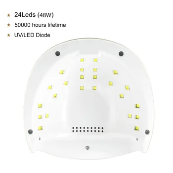 SUN4S PLUS 48W UV-LED lučka za Nohte 24 Led, Zaslon na Dotik, Senzor Svetlobe, Hitro Sušenje Lakov za Lase Za Vse Geli Strokovno Dobave 0