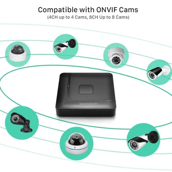H. 265 Max 5MP Izhod Mini CCTV NVR 16CH 5MP / 8CH 4MP / 4CH 5MP Varnosti Video Snemalnik H. 265 Motion Detect ONVIF P2P CCTV NVR 22006
