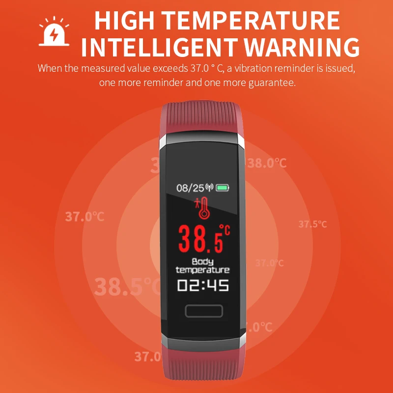 Wearpai Pametno Gledati T6 Telesne Temperature Fitnes Watch Srčnega utripa Klic Opomnik Smartwatch Dropshipping Podporo 2
