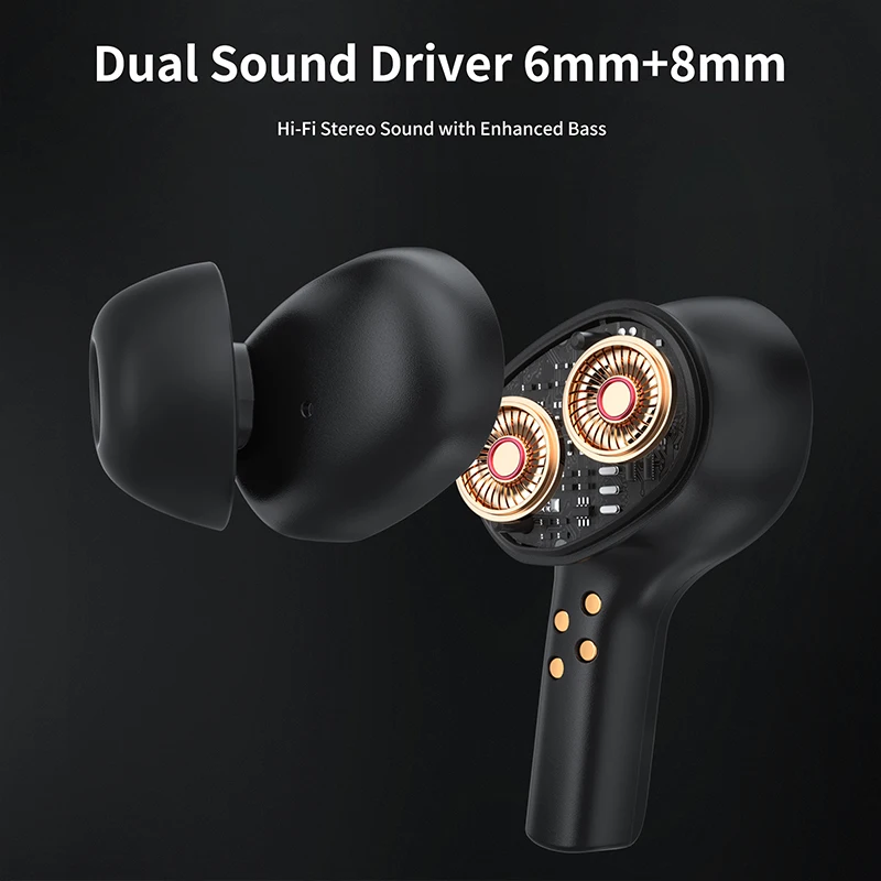 Brezžični Čepkov Bluetooth 5.0 QCC3020 Čip ENC Zmanjšanje Hrupa Slušalke Dvojni Mikrofon HD Klic HIFI Stereo Športne Slušalke 4