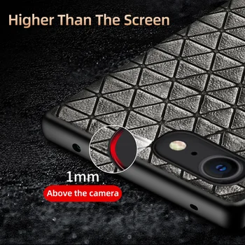 Original Geometrijske Zrnasto Usnje Primeru Telefon Za iPhone SE 2020 11 Pro Max 12 X Mini XS Max XR 5s 6 6s 8 7 Plus Zaščitni Pokrov 5