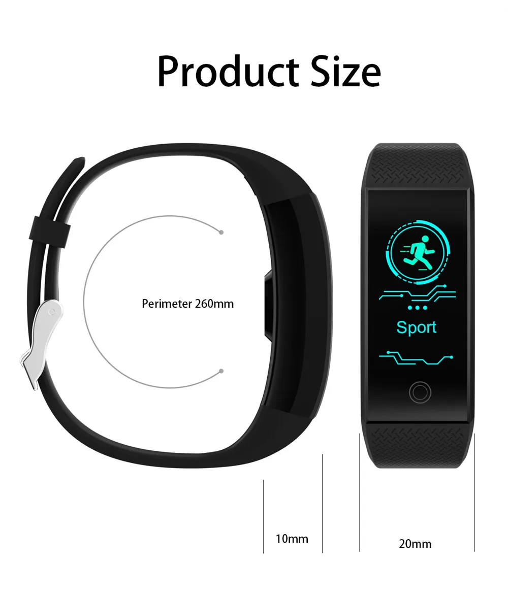 Pametna Zapestnica IP68 Vodotesen Smartband Srčni utrip Spanja Spremljanje Športnih Passometer Fitnes Tracker Bluetooth Smartwatch. 2