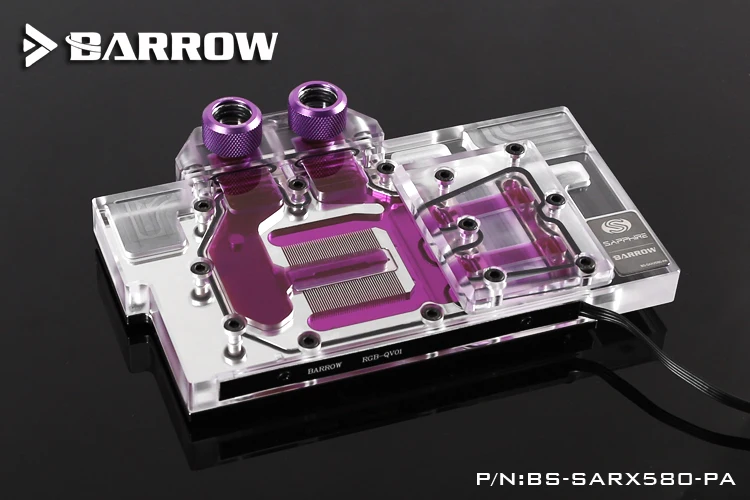 BARROW, Polno Kritje Grafično Kartico Blokira uporabo za Safir Impulz RX580 8GD5 (11265-05-20G) GPU Radiator Blok Baker RGB 0
