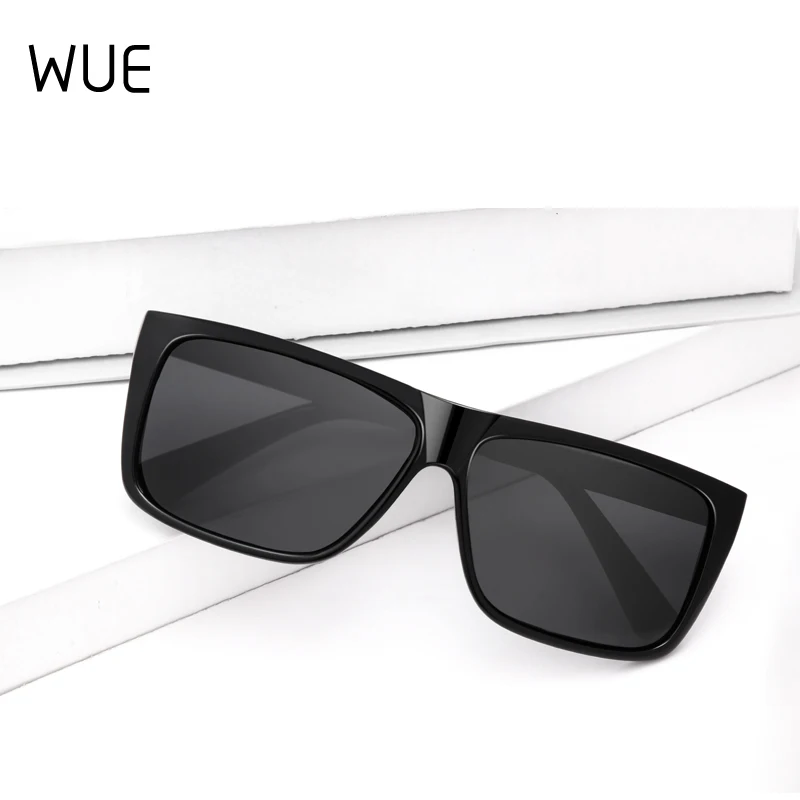 WUE nova moda za moške polarizirana sončna očala črna pravokotne sončna očala, ogledalo vožnje očala moških kul klasična 4