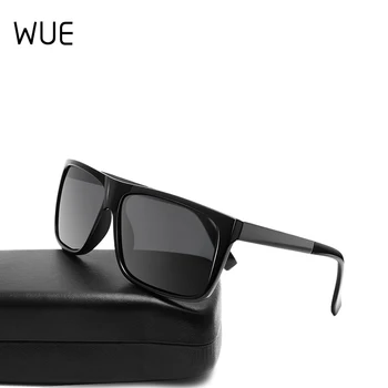 WUE nova moda za moške polarizirana sončna očala črna pravokotne sončna očala, ogledalo vožnje očala moških kul klasična 3