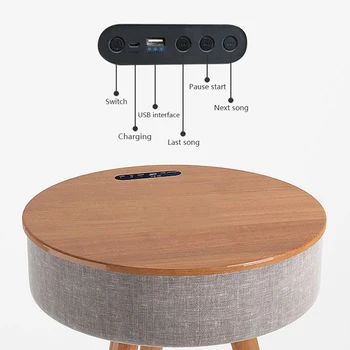 Zvočnik Čaj Tabela Smart Bluetooth Glasbe Okrogle Mize Glas, Zvok AI Nadzor 3D Surround Delo Od Doma USB Polnjenje mizico 0
