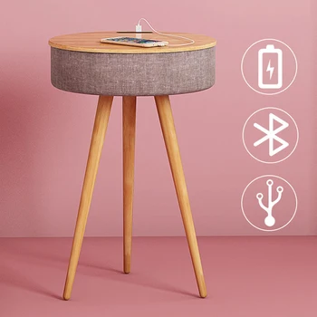 Zvočnik Čaj Tabela Smart Bluetooth Glasbe Okrogle Mize Glas, Zvok AI Nadzor 3D Surround Delo Od Doma USB Polnjenje mizico 1