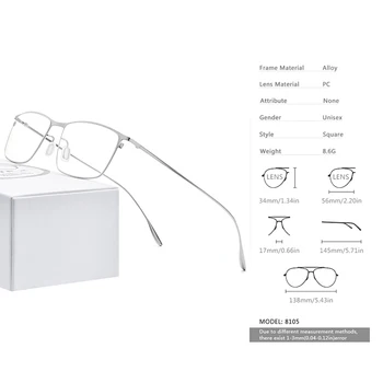 FONEX Titanove Zlitine Očala Moških Kvadratnih Kratkovidnost Recept Očala Okvirji 2020 Novih Celotno Optični korejski Očala 8105 23042