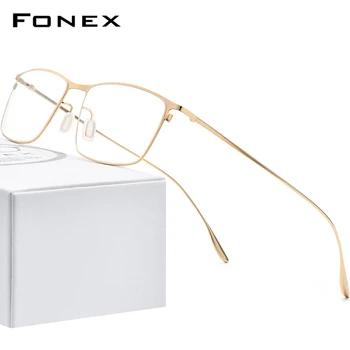 FONEX Titanove Zlitine Očala Moških Kvadratnih Kratkovidnost Recept Očala Okvirji 2020 Novih Celotno Optični korejski Očala 8105 4