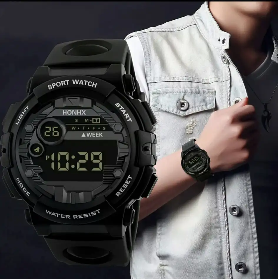 Luksuzni Mens Digitalni LED Watch Datum Šport Moški Prostem Elektronski Watch Šport Gledam relogio masculino часы мужские часы 5