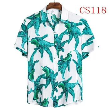 FFXZSJ nove moške poletne majica 2020, Hawaiian majica priložnostne plaži majica Evropske plus-size river kratka sleeved majica 3