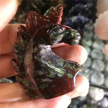 Naravni Red Jasper Kamen Samorog Gemstone Kristal, Ročno Izrezljano Figur Doma Dekoracijo Gemstone Zbirka Reiki Kamna 5