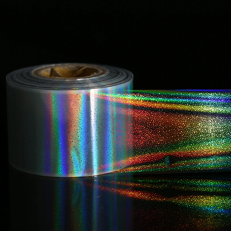 1 roll 4 cm*100m Holografski Folije Laserski Pregleden Razbili Steklo Obliko Nohtov Art Transfer Folijo Prenos Nalepke Pape 3