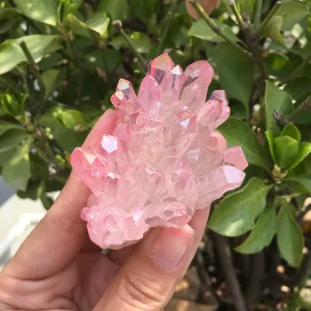 130 g Redkih lepa rose plamen aura quartz crystal grozdov vzorcu samo eno!! 3