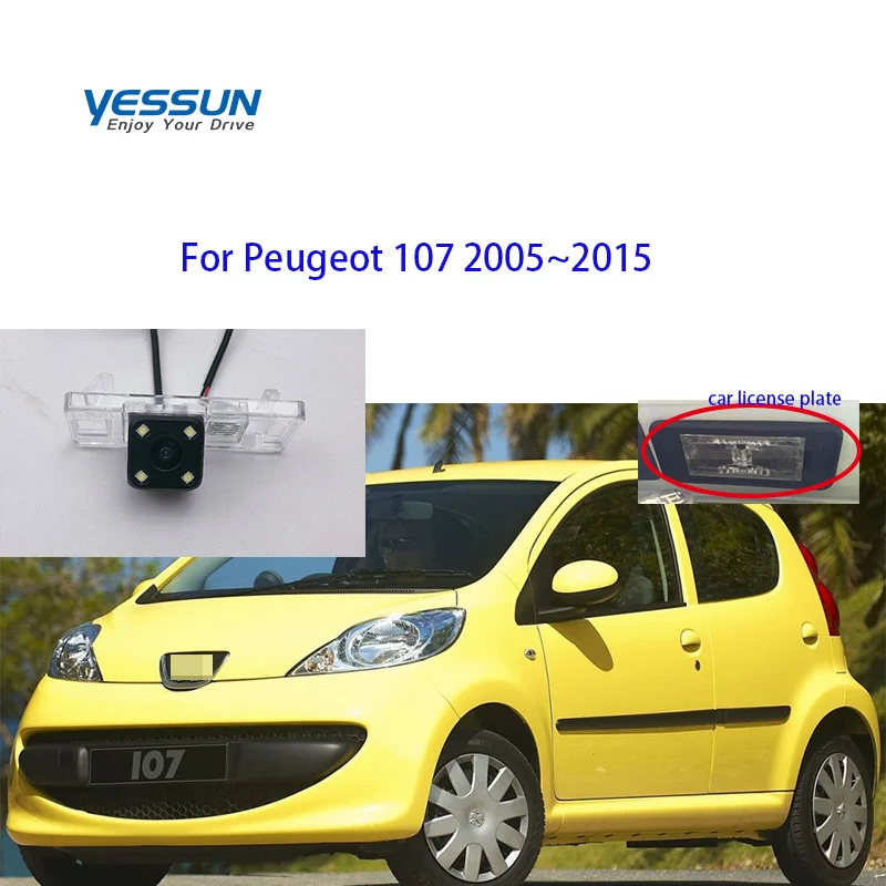 Yessun avto kamera / Night Vision Avto Pogled od Zadaj Povratne Varnostne Kamere IP67 Za Peugeot 107 2005~ 3