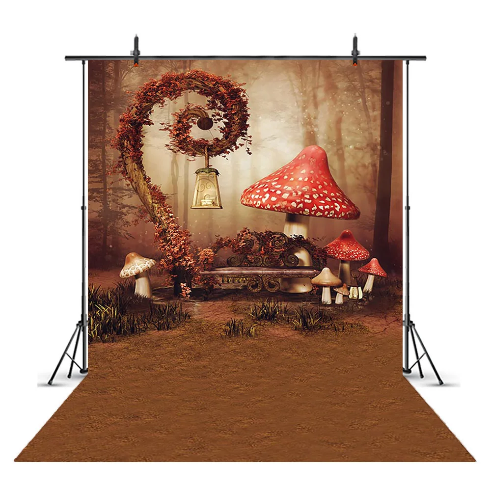 Mushroon Džungle wonderland ozadje za fotografiranje stranka dekoracijo otrok Rojstni dan Photo Booth Studio Kulise Prop 2