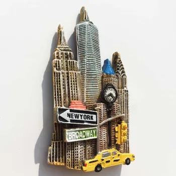 Ameriški Hladilnik Magnet New York Humanistične Pokrajine s turističnimi Spominki Kip Svobode niagarski Slapovi Smolo Naslikal Magnet 1
