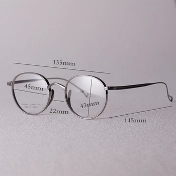2020 Japonska Znamka, Design, Ultralahkimi Titana Očal Okvir Moški Ženske Letnik Okrogle Očala Optični Kratkovidnost Recept Očala 24170