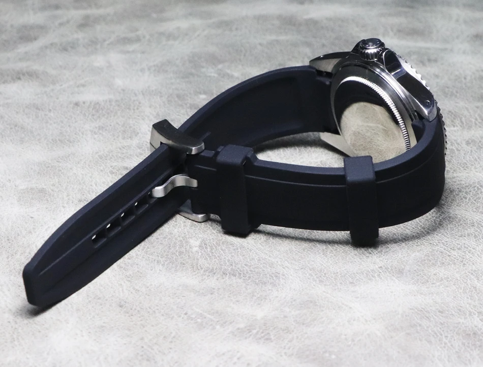 18 mm 20 mm 22 mm Gume, Silikona Watch Trak Črno Gledati Band, ki je Primerna za Tudor Black Bay IWC Omega Seamaster Bretling Watch 1