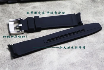 18 mm 20 mm 22 mm Gume, Silikona Watch Trak Črno Gledati Band, ki je Primerna za Tudor Black Bay IWC Omega Seamaster Bretling Watch 4