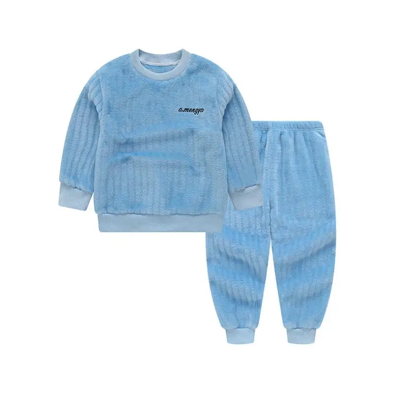 2020 Nove Zimske Otroci Pižame Določa Tople Pižame Za Fante Zgostitev Dekleta Sleepwear Flanela Runo Baby Toplotne Homewear Set 3-10Y 2